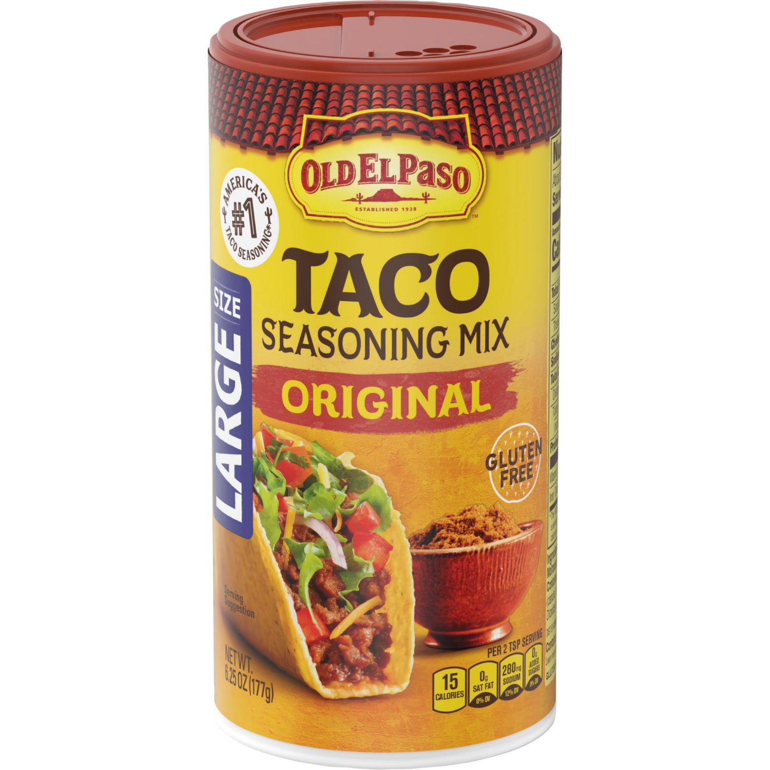 slide 1 of 2, Old El Paso Taco Seasoning, Original, Large Size, 6.25 oz., 6.25 oz