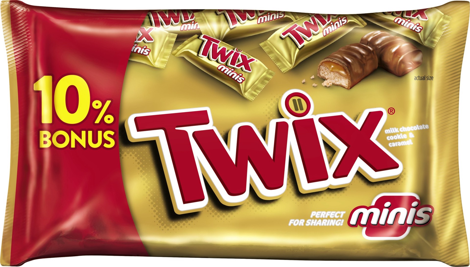 slide 1 of 2, TWIX Caramel MINIS Bonus Bag 13 Ounce, 13 oz