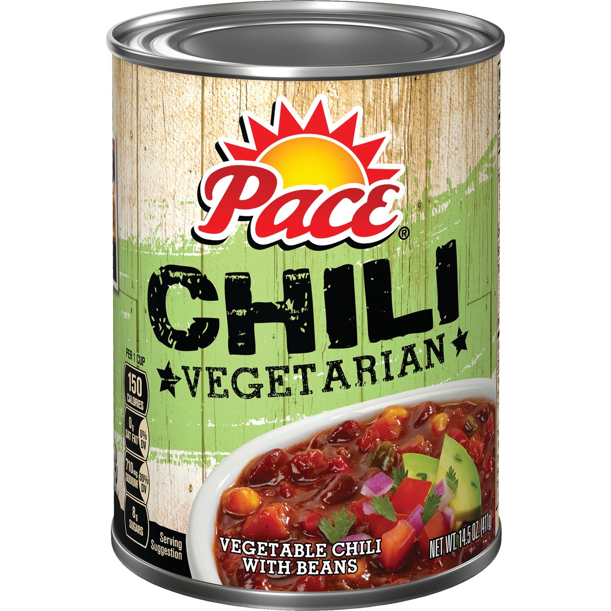 slide 1 of 1, Pace Vegetarian Chili, 14.5 oz