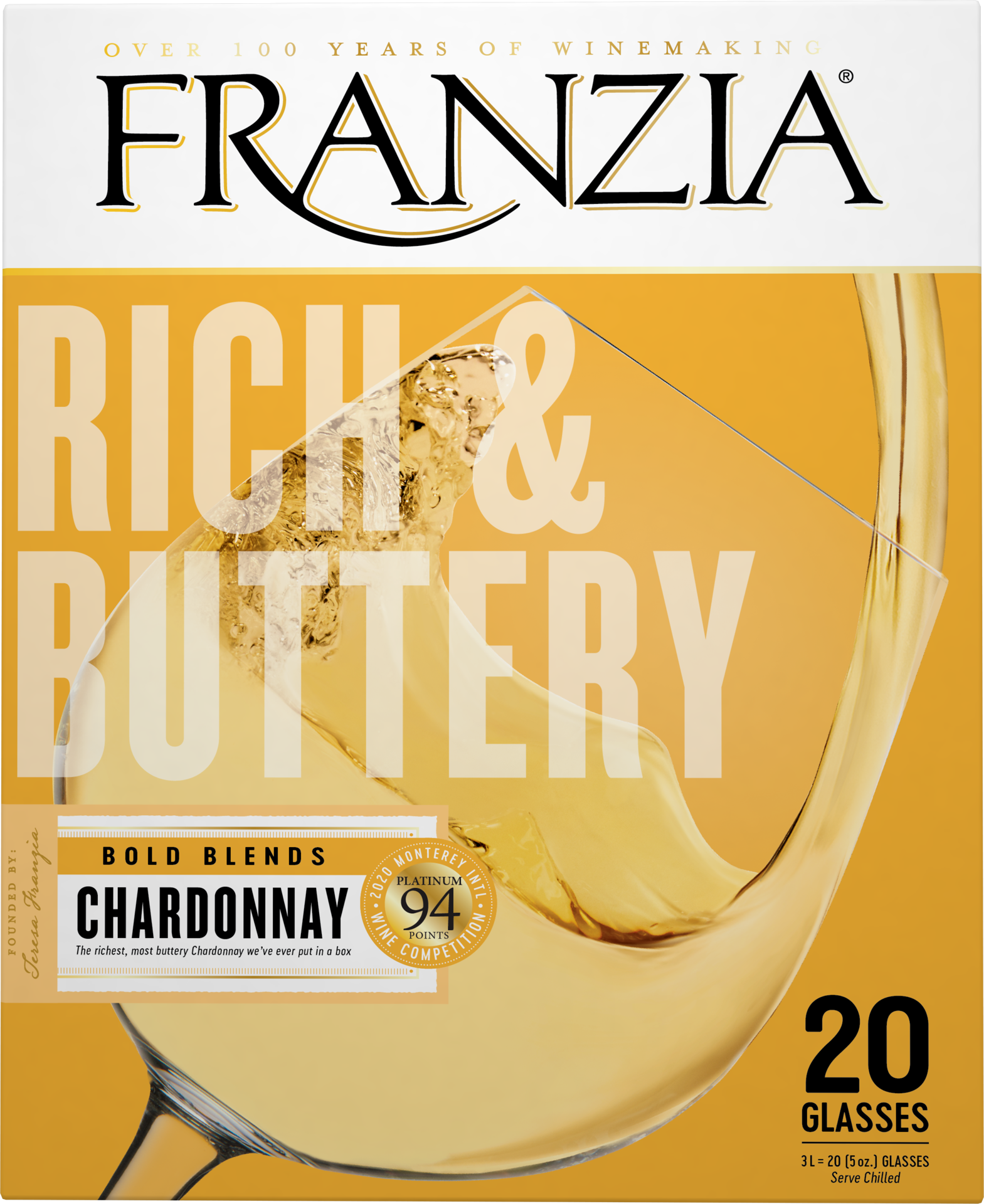 slide 4 of 4, Franzia Rich & Buttery Chardonnay, White Wine, South Eastern Australia, 1 ct, 3L Box, 3 liter