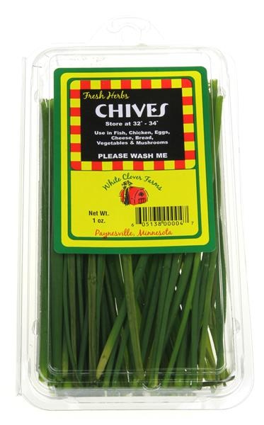 slide 1 of 1, White Clover Farm Chives, 1 oz