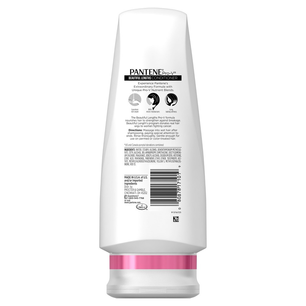 slide 4 of 5, Pantene Pro-V Beautiful Lengths Conditioner, 12 fl oz