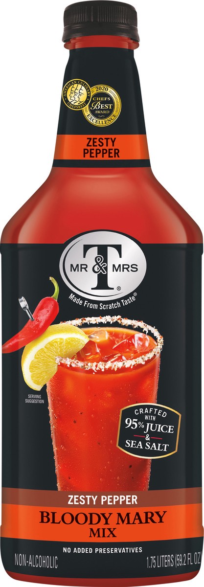 slide 3 of 7, Mr & Mrs T Zesty Pepper Bloody Mary Mix, 1.75 L bottle, 1.75 liter