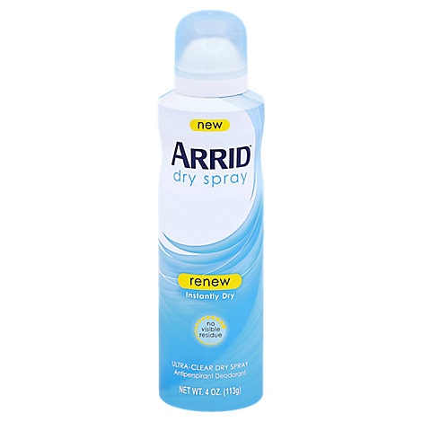 slide 1 of 1, Arrid Antiperspirant Deodorant Renew Ultra-Clear Dry Spray, 4 oz