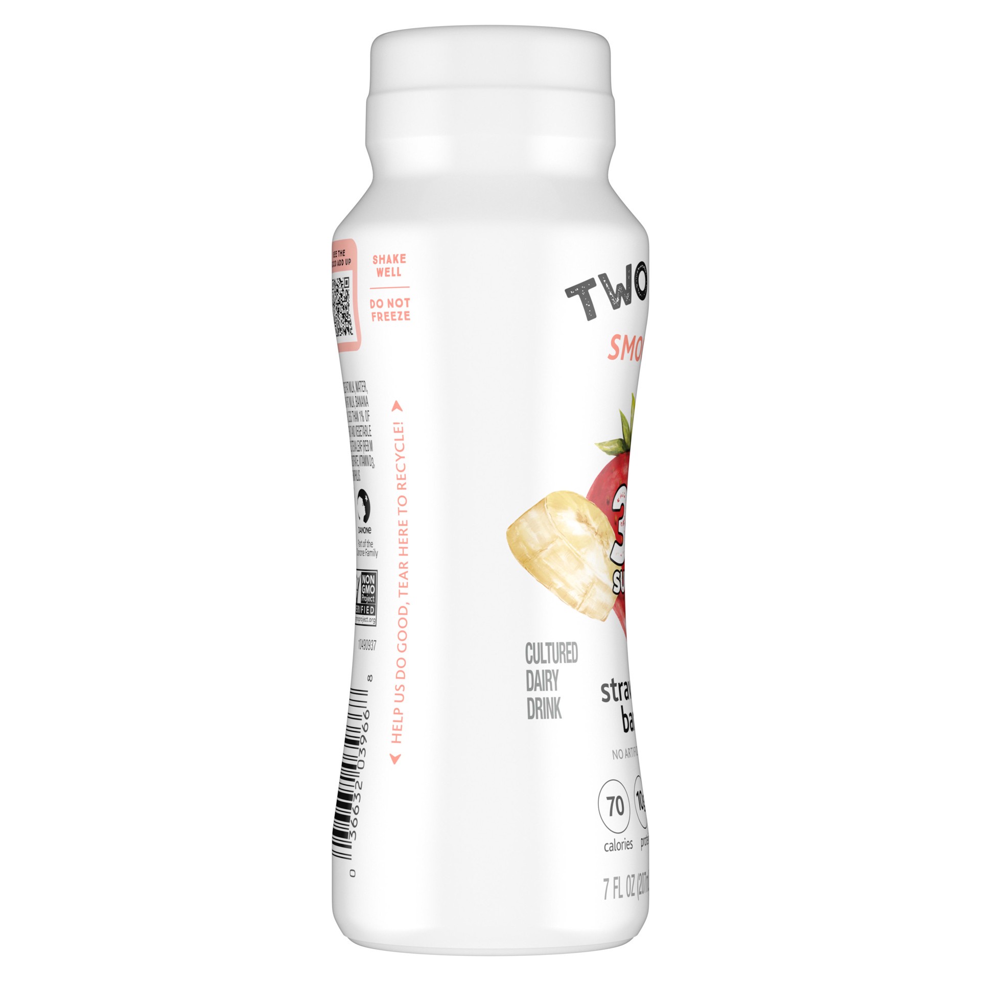 slide 4 of 5, Too Good & Co. Strawberry Banana Smoothie, Yogurt-Cultured Dairy Drink, Lower Sugar, 7 FL OZ Bottle, 7 fl oz