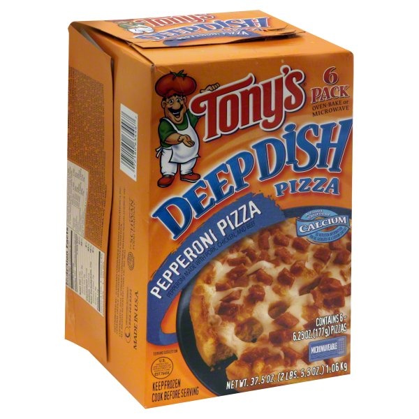 slide 1 of 1, Tony's Pizza Deep Dish Pepperoni, 6 ct