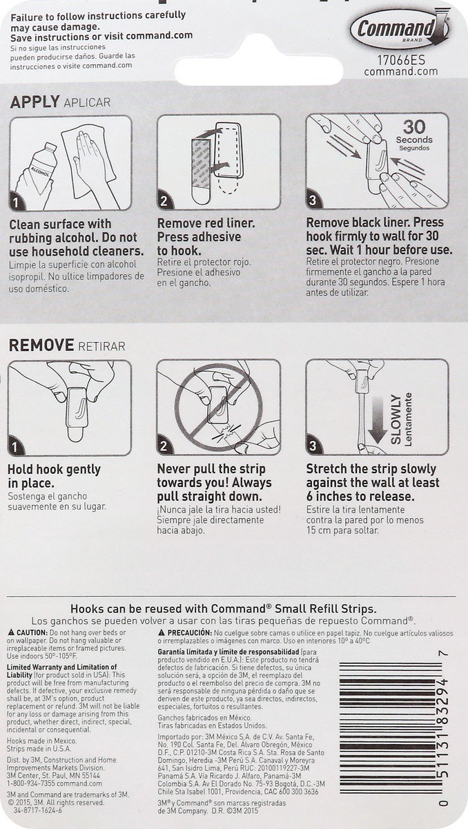 slide 2 of 7, Command 3M Command Micro Hooks, 3 ct