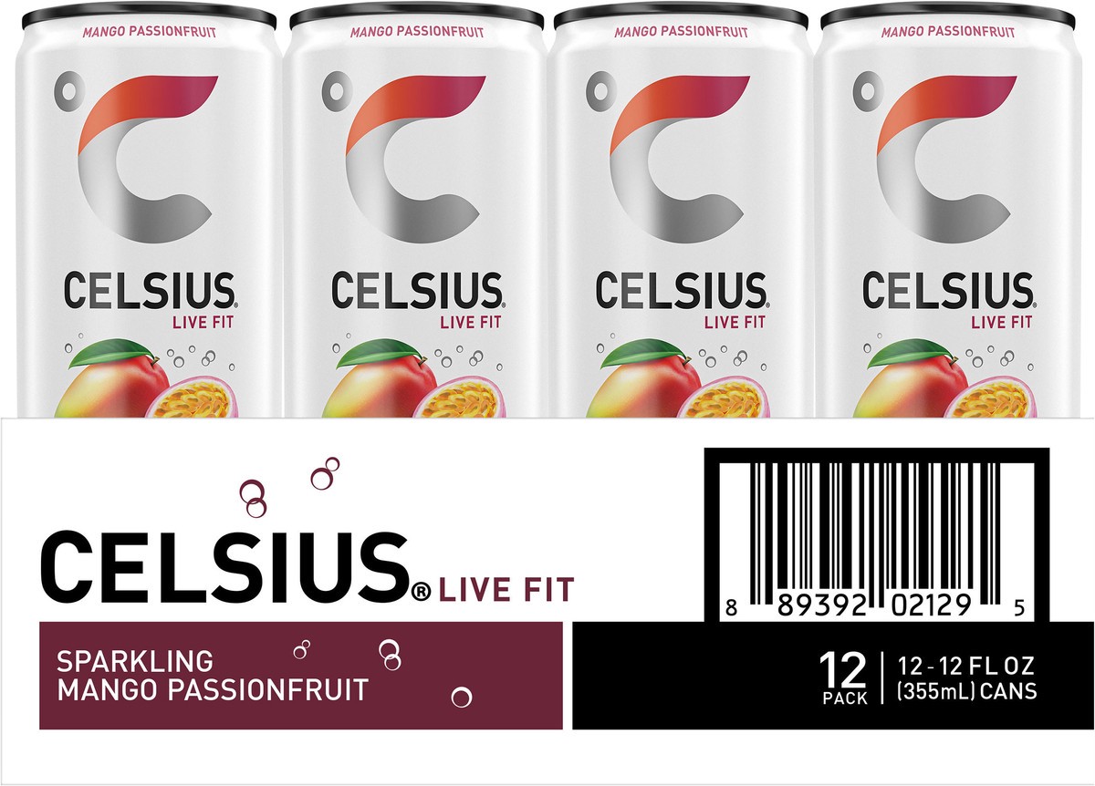 slide 5 of 5, Celsius Energy Drink, Mango Passionfruit, Sparkling, 12Pk, 12 fl oz