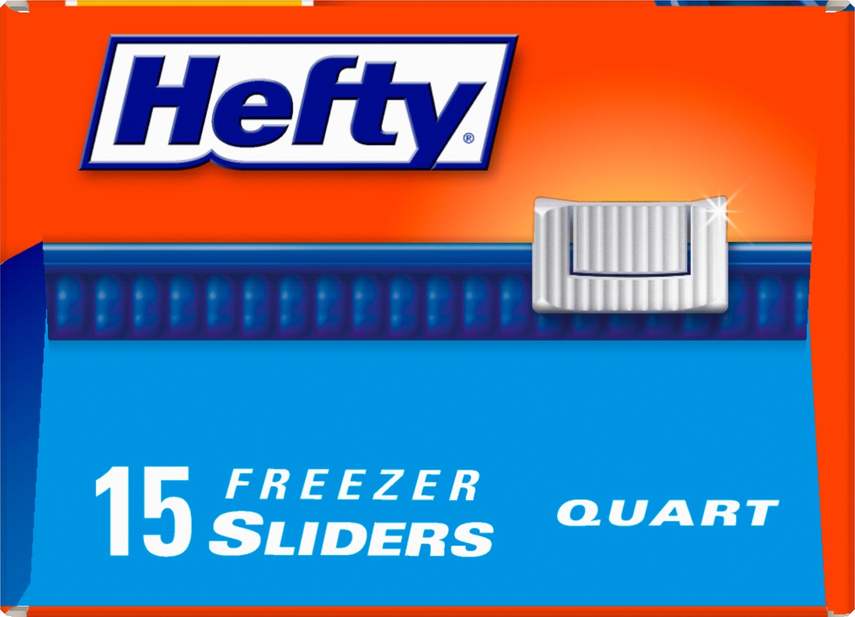 slide 6 of 9, Hefty Quart Freezer Slider Bags 15 ea, 15 ct