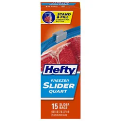 Hefty Quart Freezer Slider Bags - 15 ea