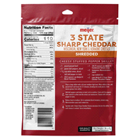 slide 3 of 5, Meijer Finely Shredded 3-State Cheddar Cheese, 8 oz