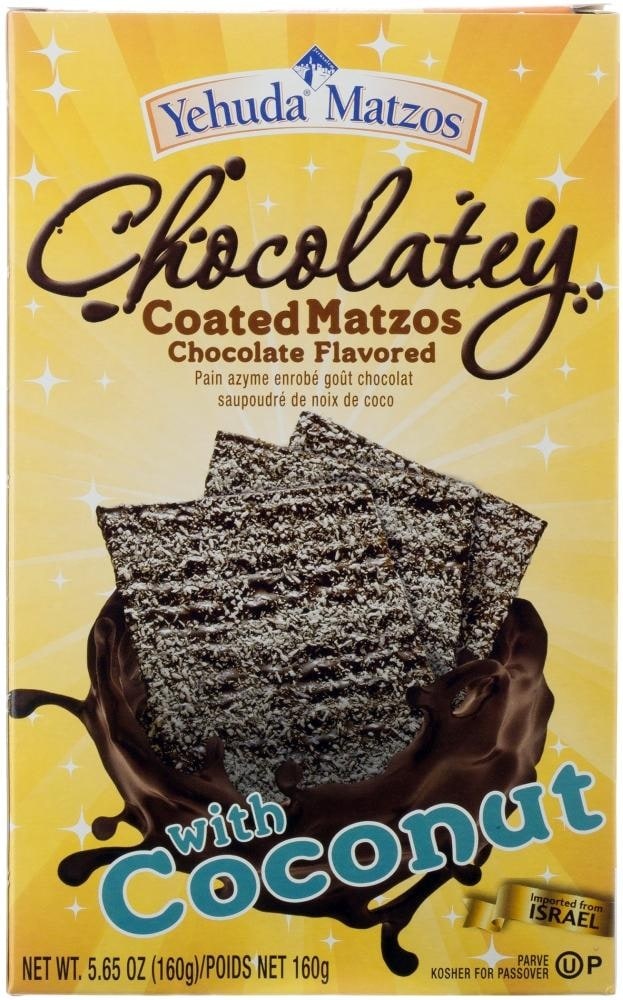 slide 1 of 1, Yehuda Chocolate Covered Matzo With Coconut, 5.6 oz