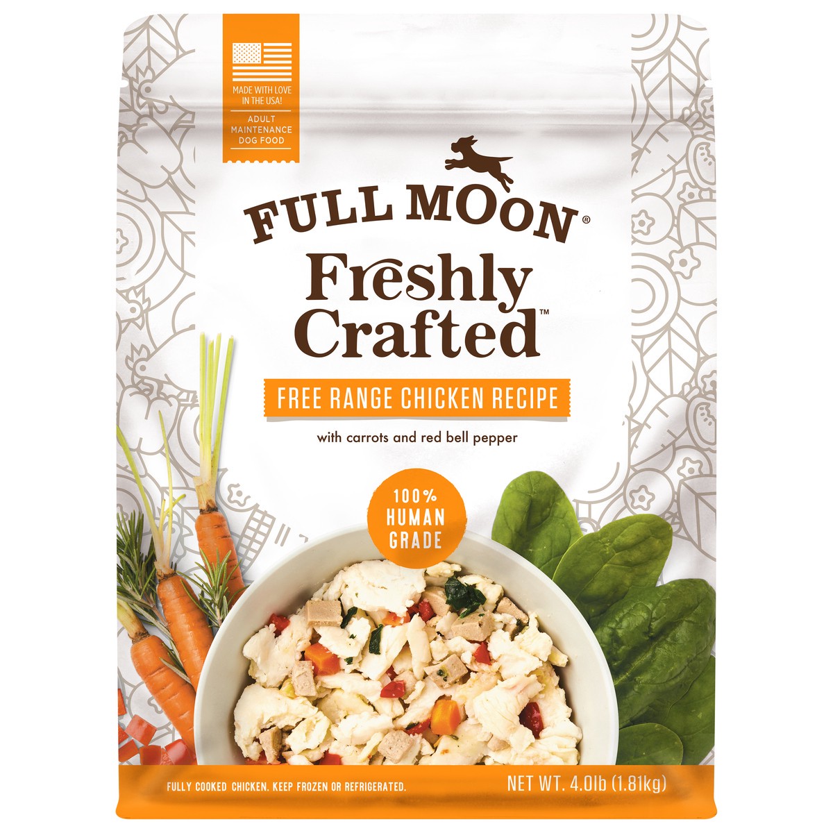 slide 1 of 5, FULL MOON Freshly Crafted Free Range Chicken Dog Food, 64 oz., 4 lb