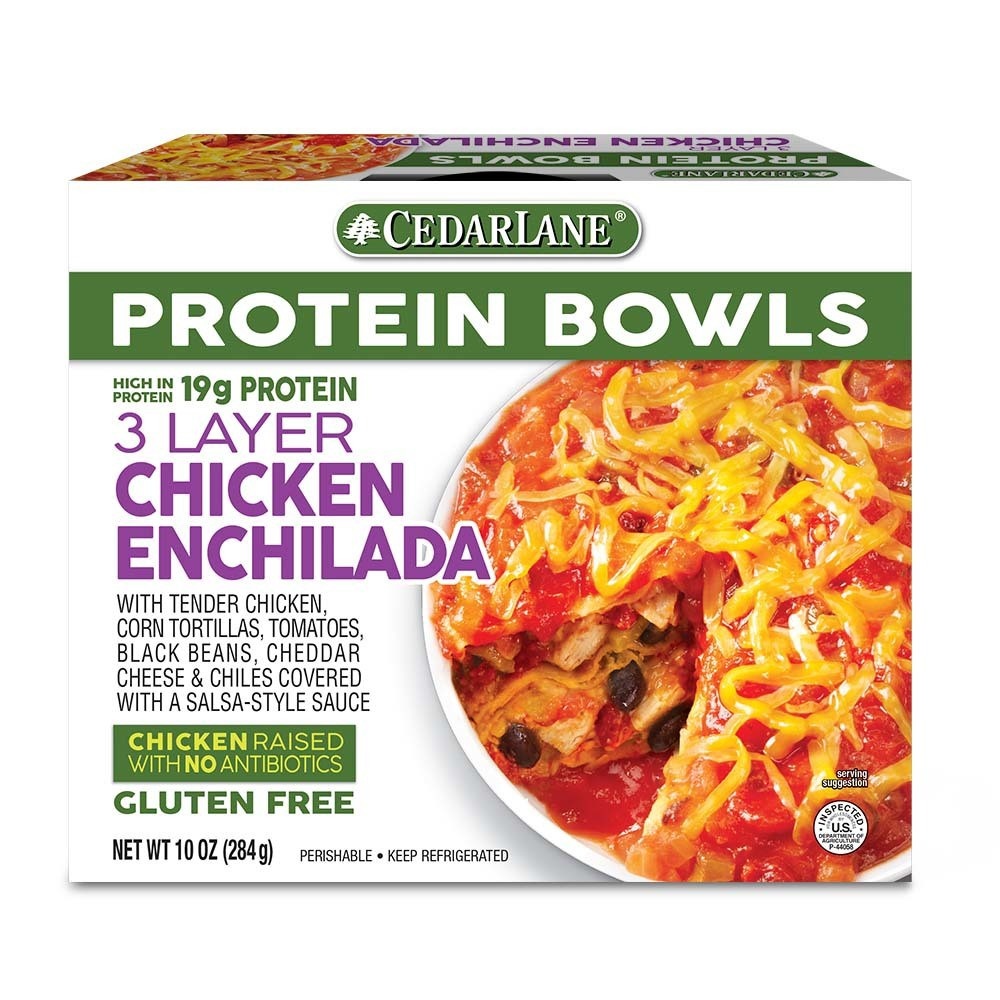 slide 1 of 1, Cedarlane Protein Bowls Three Layer Chicken Enchilada, 10 oz