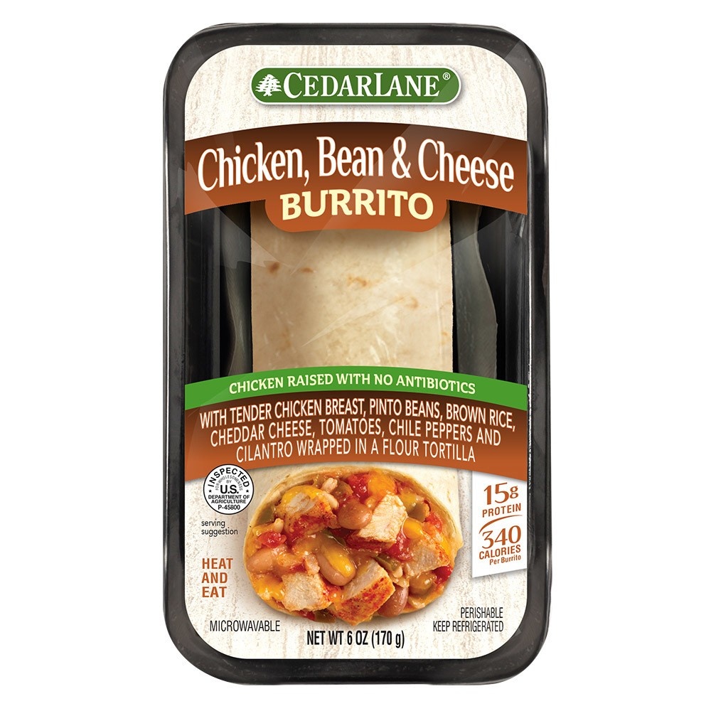 slide 1 of 1, Cedarlane Chicken, Bean & Cheese Burrito, 6 oz