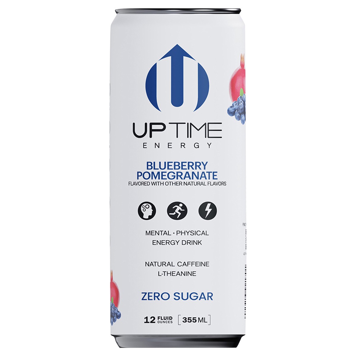 slide 1 of 9, UPTIME Energy Blueberry Pomegranate Sugar Free, 12 fl oz