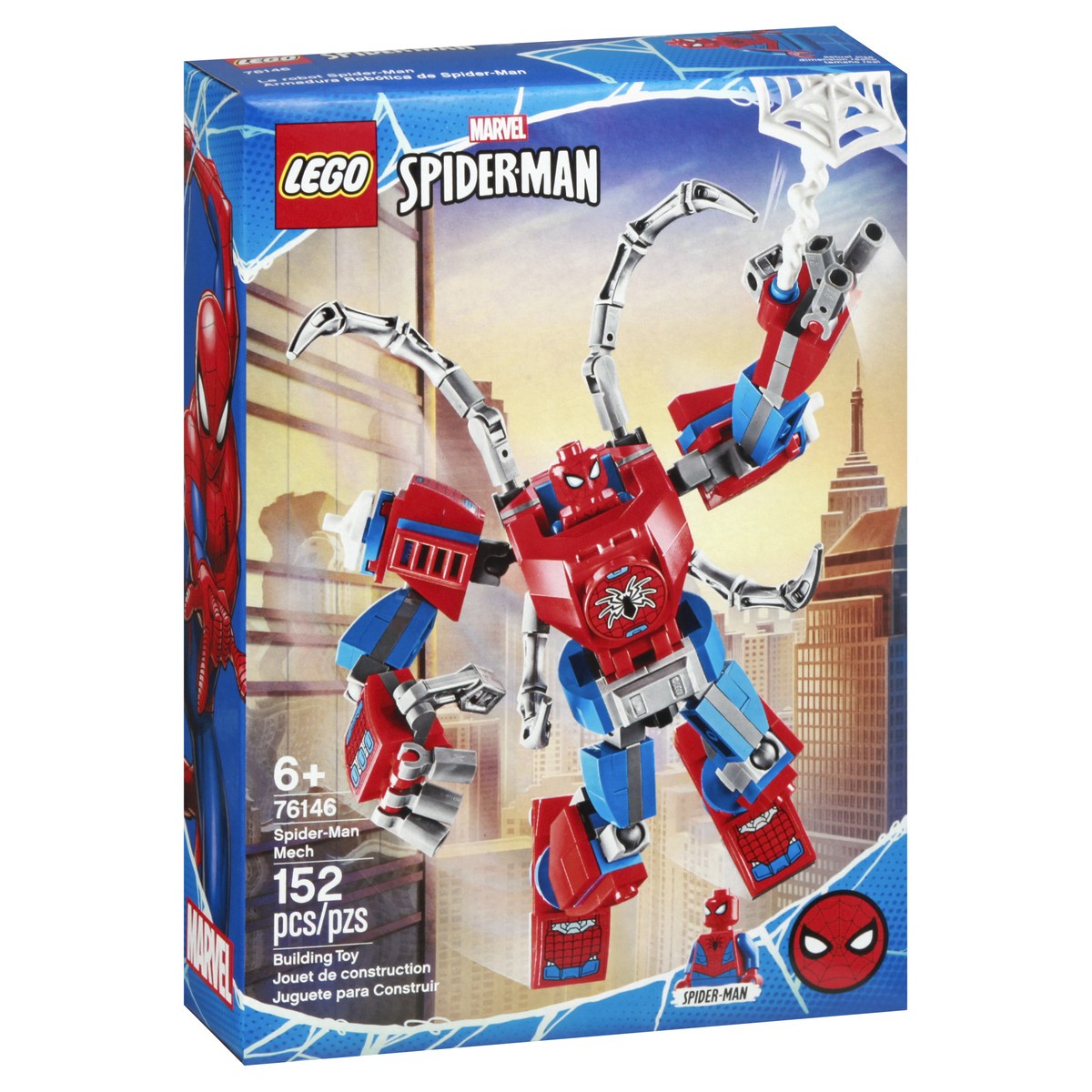 slide 2 of 9, LEGO Marvel Spider-Man 6+ 152 Pieces Spider-Man Mech Building Toy 1 ea, 1 ct