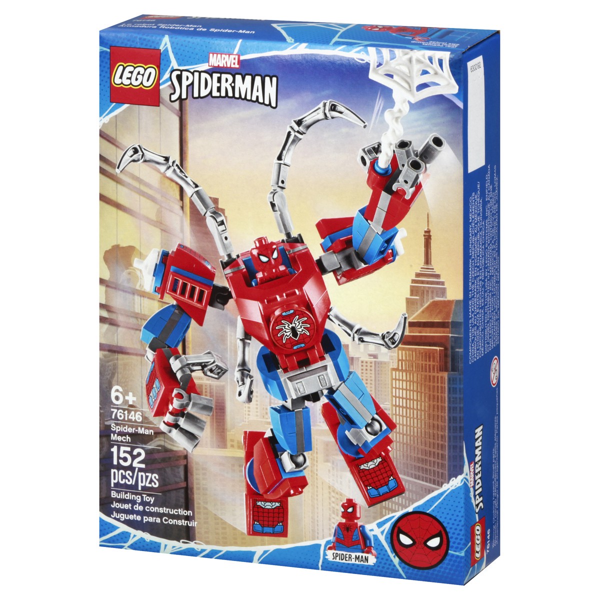 slide 3 of 9, LEGO Marvel Spider-Man 6+ 152 Pieces Spider-Man Mech Building Toy 1 ea, 1 ct