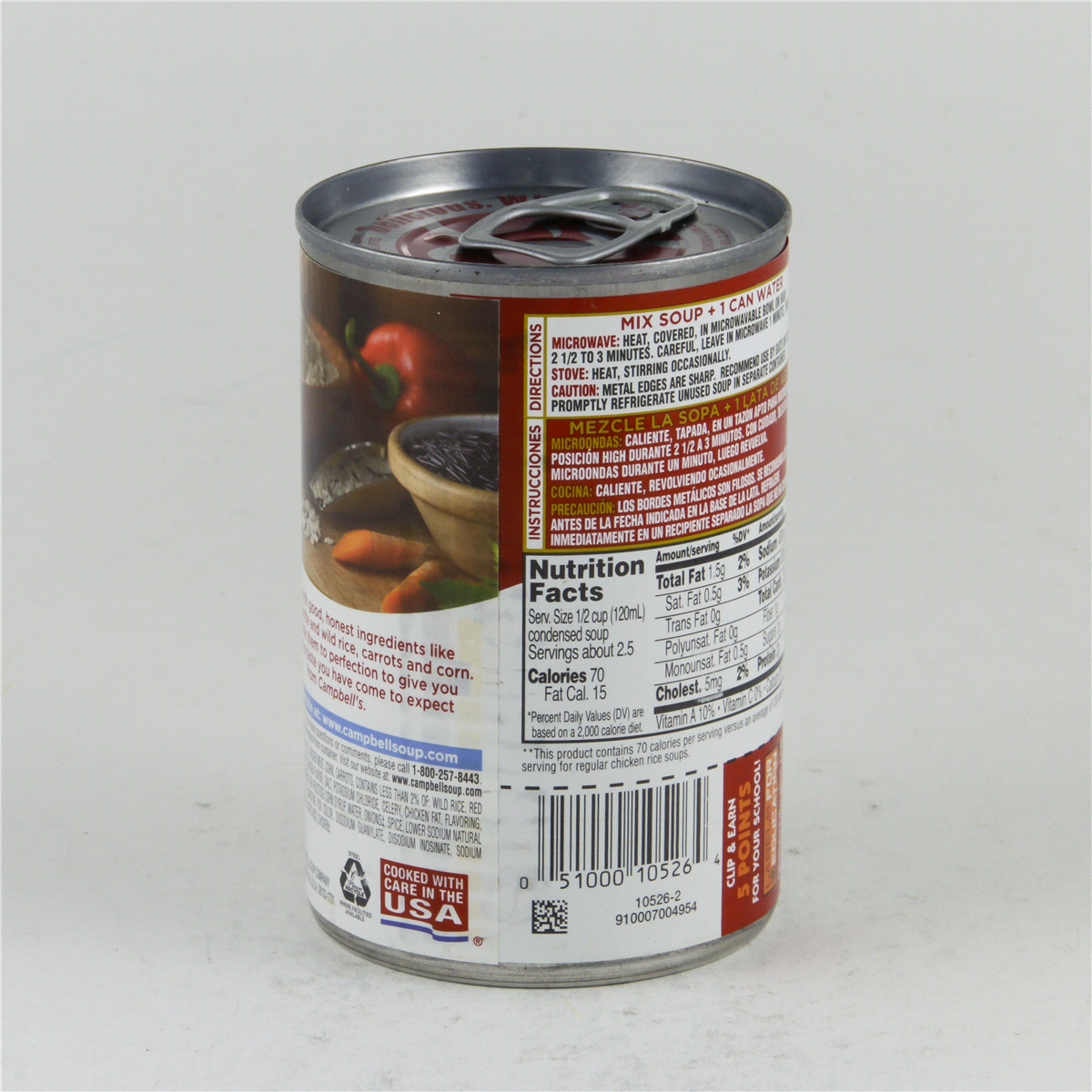 slide 3 of 8, Campbell's Condensed Chicken and Rice Soup With White and Wild Rice, 10.5 oz Can, 10.5 oz