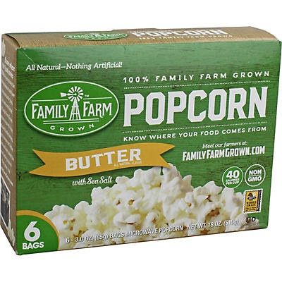 slide 1 of 1, Family Farm Grown Microwave Popcorn Butter, 1 ct