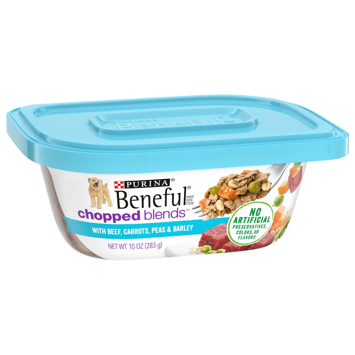 slide 4 of 9, Purina Beneful Chopped Blends Wet Dog Food with Beef, Carrots, Peas & Barley - 10oz, 10 oz