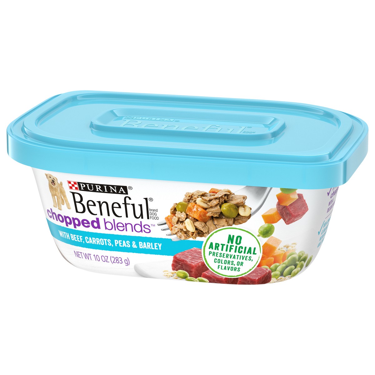 slide 5 of 9, Purina Beneful Chopped Blends Wet Dog Food with Beef, Carrots, Peas & Barley - 10oz, 10 oz