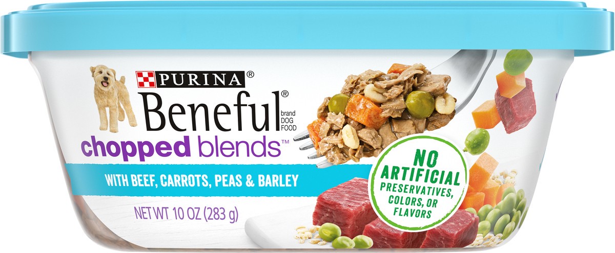 slide 9 of 9, Purina Beneful Chopped Blends Wet Dog Food with Beef, Carrots, Peas & Barley - 10oz, 10 oz