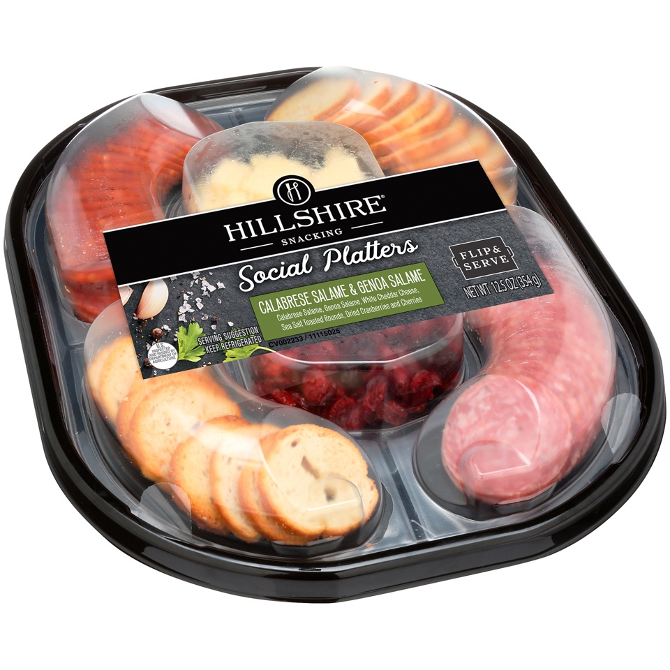 slide 3 of 6, Hillshire Farm Snacking Social Platter Calabrese Salame & Genoa Salame, 12.5 oz