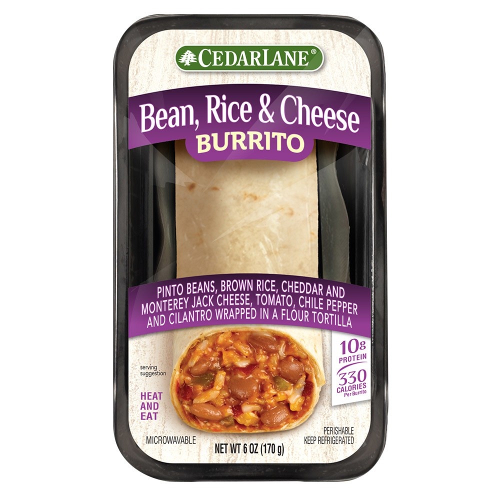 slide 1 of 1, Cedarlane Bean, Rice & Cheese Burrito, 6 oz