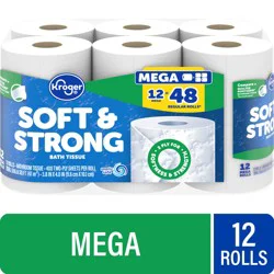 Kroger Soft & Strong Toilet Paper Mega Roll, 12 rolls