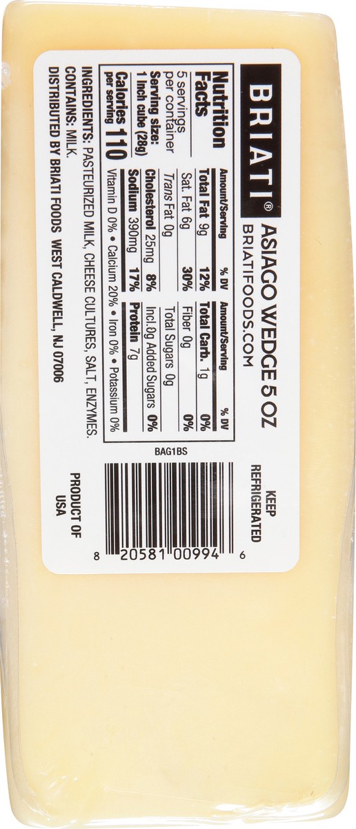 slide 7 of 9, Briati Cheese Wedge, Asiago, 5 oz