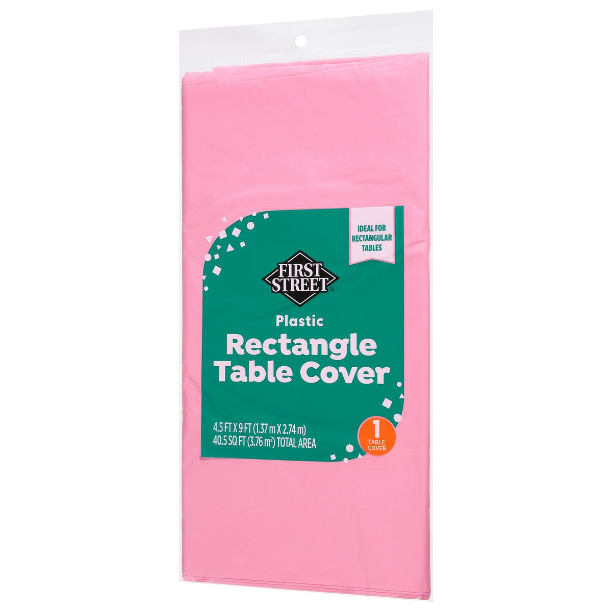 slide 3 of 4, First Street Class Pink Plastic Table Cover 54X108, 1 ct