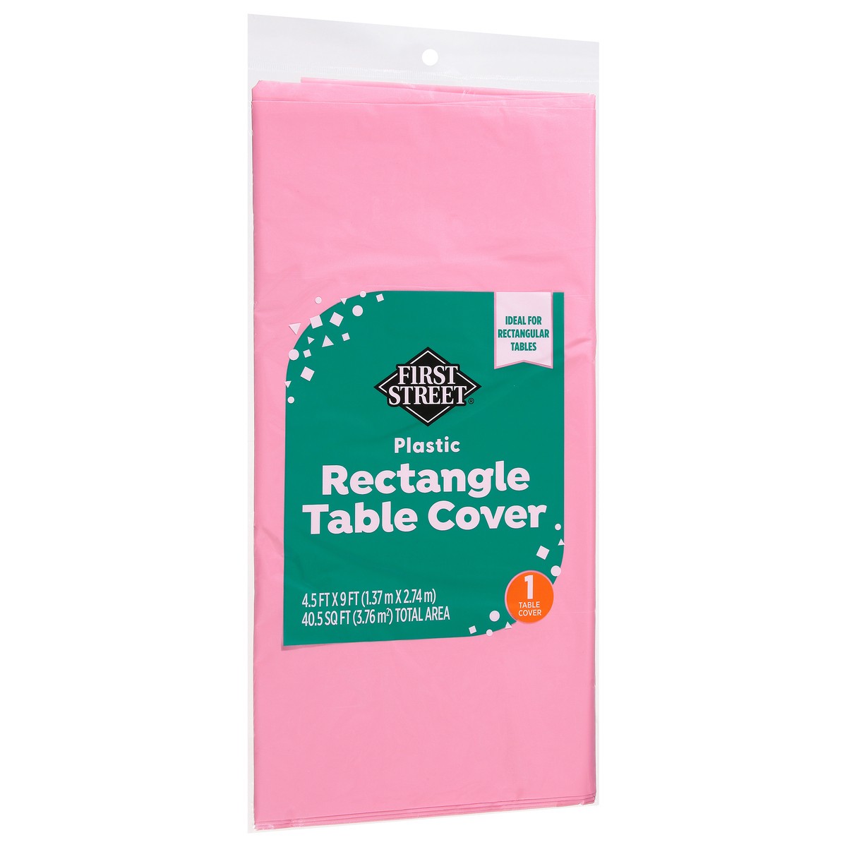 slide 2 of 4, First Street Class Pink Plastic Table Cover 54X108, 1 ct