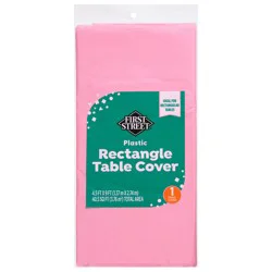 First Street Class Pink Plastic Table Cover 54X108