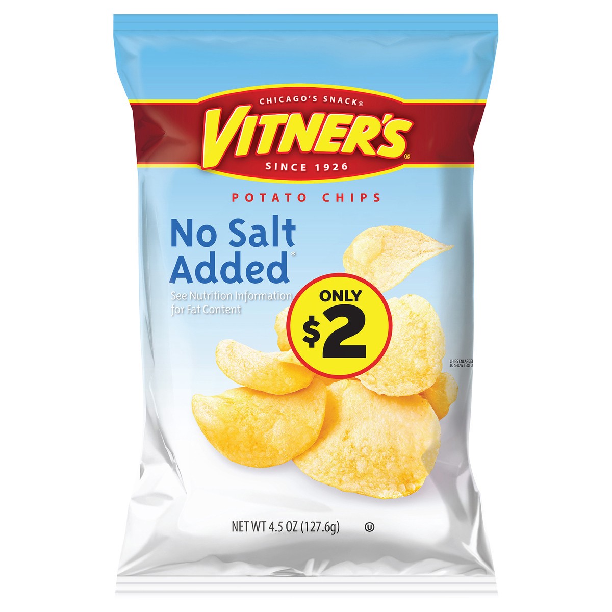 slide 1 of 1, Vitner's 4.5 oz Vitner's No Salt Potato Chip, 4.5 oz