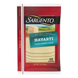 Sargento Sliced Havarti Natural Cheese, 10 slices
