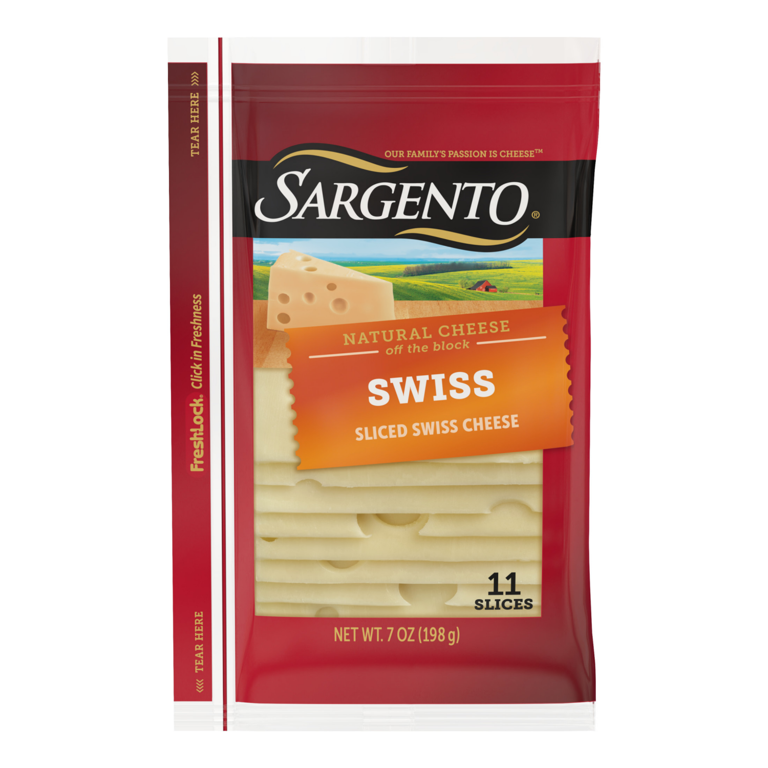 slide 1 of 8, Sargento Sliced Swiss Natural Cheese, 11 slices, 11 ct