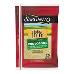 Sargento Provolone Natural Cheese with Natural Smoke Flavor Ultra Thin Slices, 20 slices