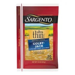 Sargento Colby-Jack Natural Cheese Ultra Thin Slices, 20 slices