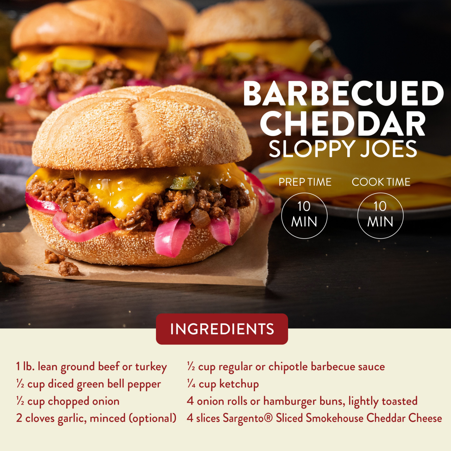 slide 7 of 8, Sargento Sliced Smokehouse Cheddar™ Natural Cheese, 11 slices, 11 ct