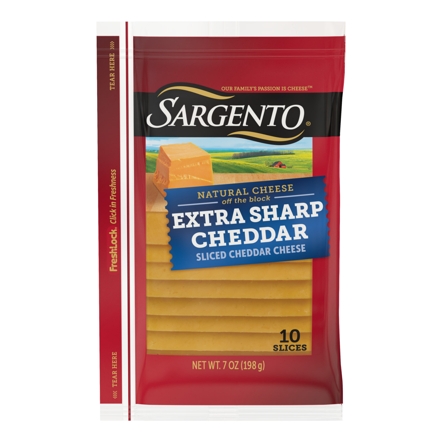 slide 1 of 8, Sargento Sliced Extra Sharp Natural Cheddar Cheese, 10 Slices, 10 ct