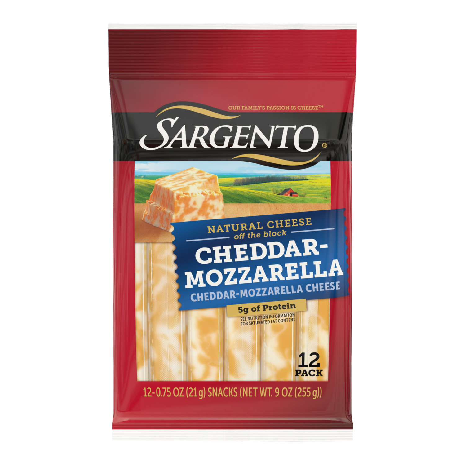 slide 1 of 5, Sargento Cheddar-Mozzarella Natural Cheese Snack Sticks, 12-Count, 12 ct