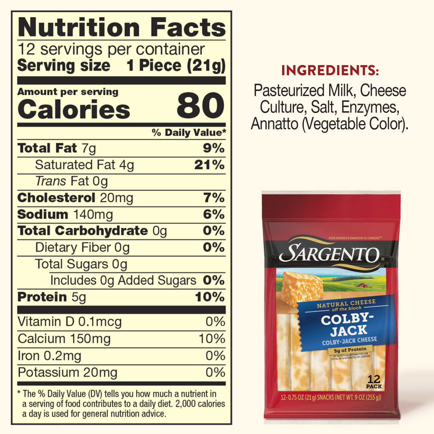 slide 2 of 5, Sargento Colby-Jack Natural Cheese Snack Sticks, 12-Count, 12 ct