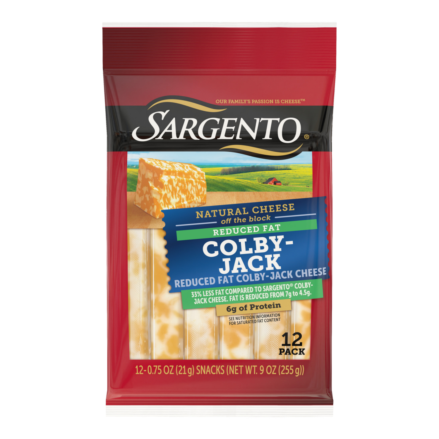slide 1 of 8, Sargento Reduced Fat Colby-Jack Natural Cheese Snack Sticks, 12-Count, 12 ct