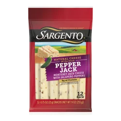 Sargento Pepper Jack Natural Cheese Snack Sticks, 12-Count