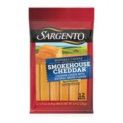 Sargento Smokehouse Cheddar™ Natural Cheese Snack Sticks, 12-Count