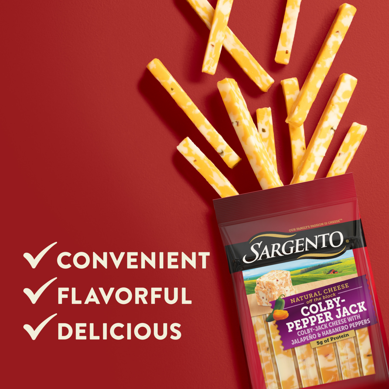 slide 7 of 8, Sargento Colby-Pepper Jack Natural Cheese Snack Sticks, 12-Count, 12 ct