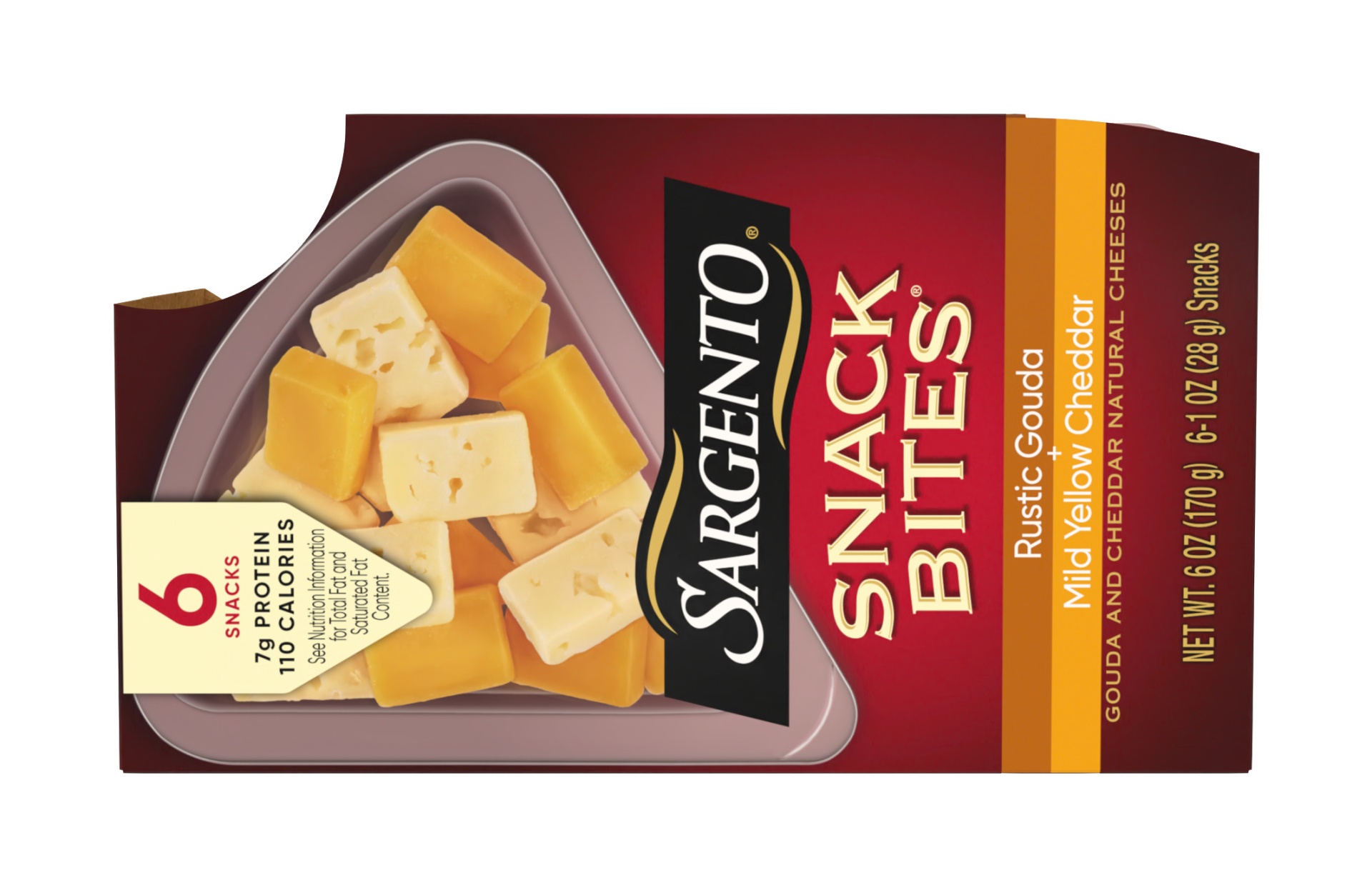 slide 2 of 7, Sargento Rustic Gouda & Mild Cheddar Cheese Snack Bites, 6 oz