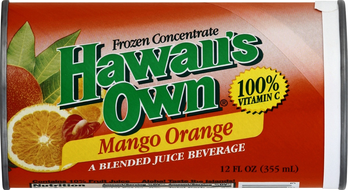 slide 4 of 4, Hawaii's Own Frozen Mango Orange Juice, 12 fl oz