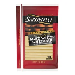 Sargento Reserve Series™ Sliced Aged White Natural Cheddar Cheese, 10 slices